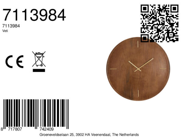 light&livingwandklokvetimangohoutinwarmebruintint–ø56cm-8a