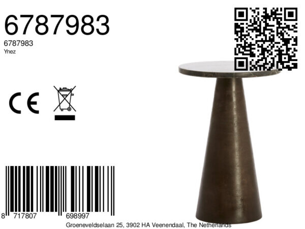 light&livingynezbijzettafeldonkerbruinmarmer–ø36x51cm-8a