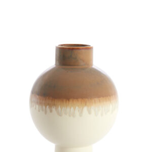 light&livingzelatakeramiekvaascrème+taupe–ø28x38cm-1