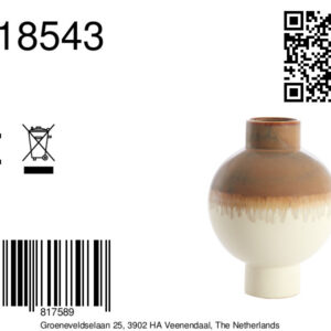 light&livingzelatakeramiekvaascrème+taupe–ø28x38cm-8a