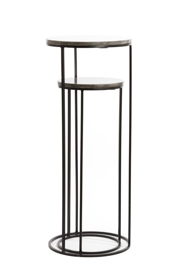 light&livingzuilensetlaicametbruinenzwartmarmer–32x32x81+41x41x101cm-058