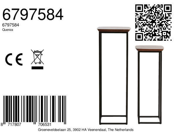light&livingzuilensetquenzavanacaciahoutmetzwartmetaal–30x30x80+35x35x100cm-8a
