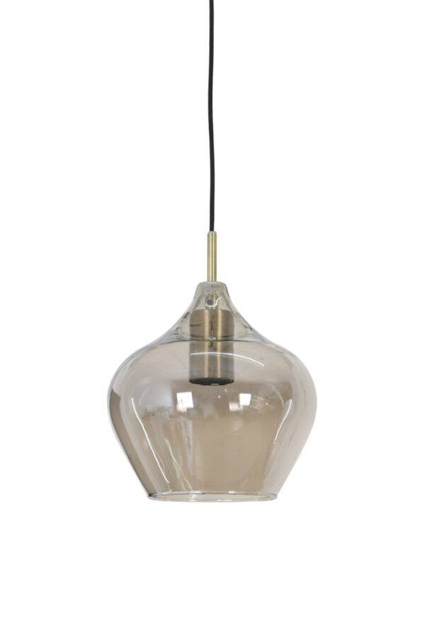 Retro hanglamp rookglas met goud Light & Living Rakel