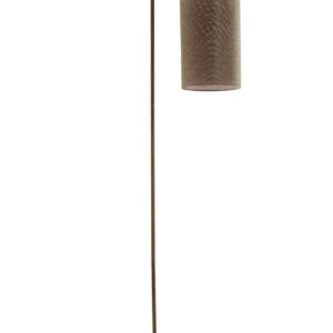 Bruine gebogen katoen/metalen vloerlamp Light & Living Donio