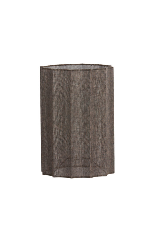 Geplooide hoge lampenkap bruin Light & Living Disli