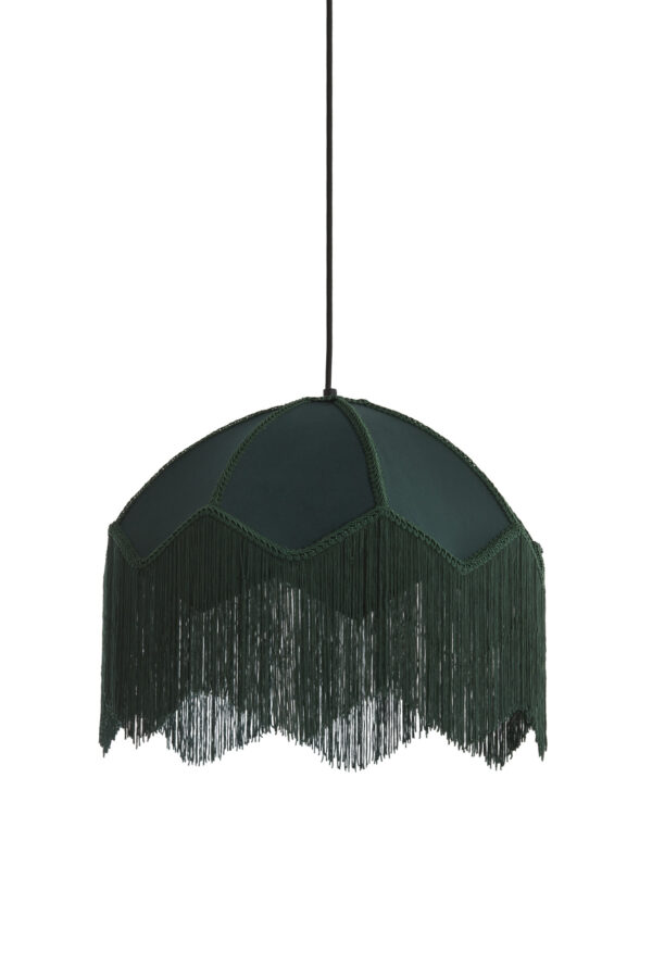 Groene vintage velvet hanglamp koepel Light & Living Malacia