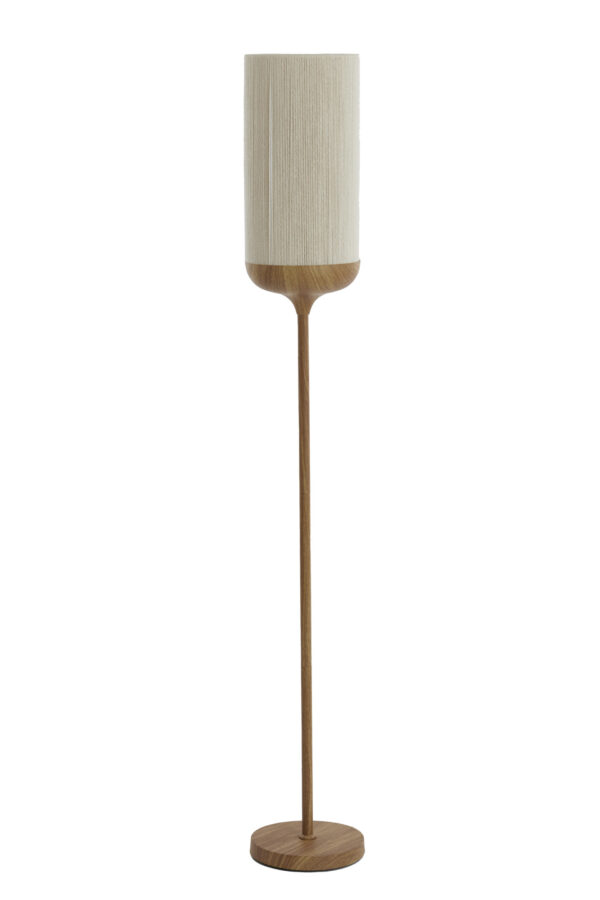 Beige/naturel rechte vloerlamp metaal Light & Living Dania