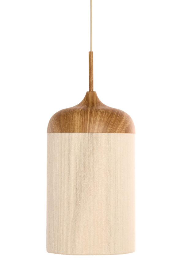 Bekervormige naturel/beige hanglamp katoendraad Light & Living Dania - Image 2