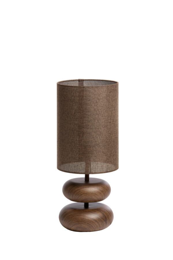 Bruine 2-houtplateau tafellamp japandi Light & Living Danialo