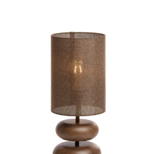 Alternative view of Bruine 2-houtplateau tafellamp japandi Light & Living Danialo