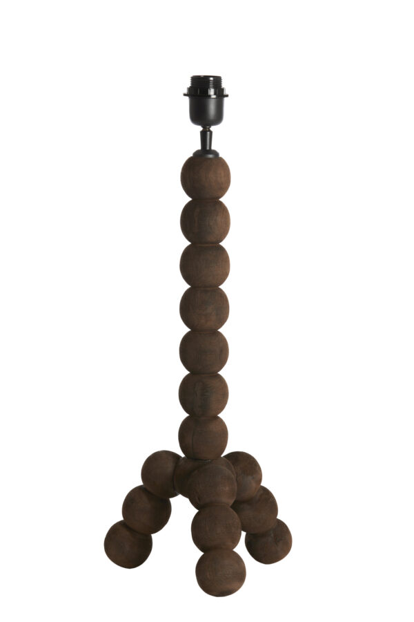 Tafellamp bollen hout donkerbruin Light & Living Veglio