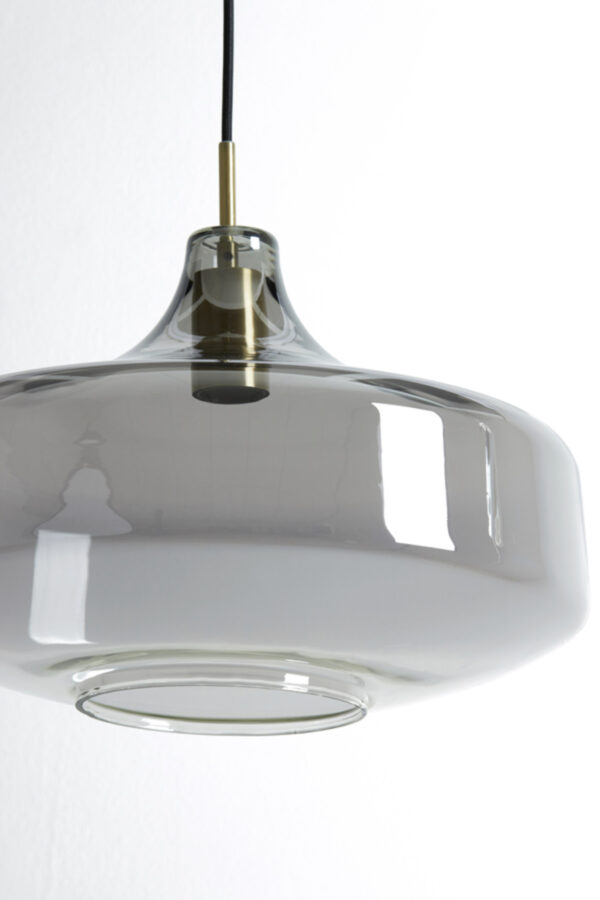 Retro ronde zwarte hanglamp rookglas Light & Living Solna - Image 3