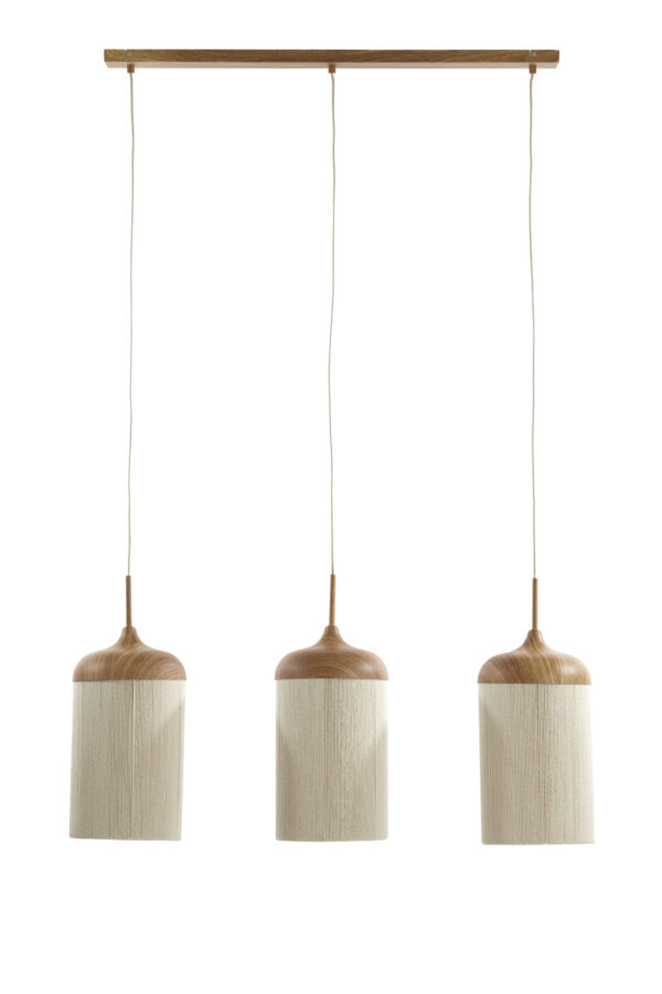 3-licht hanglamp naturel/beige bekervorm Light & Living Dania