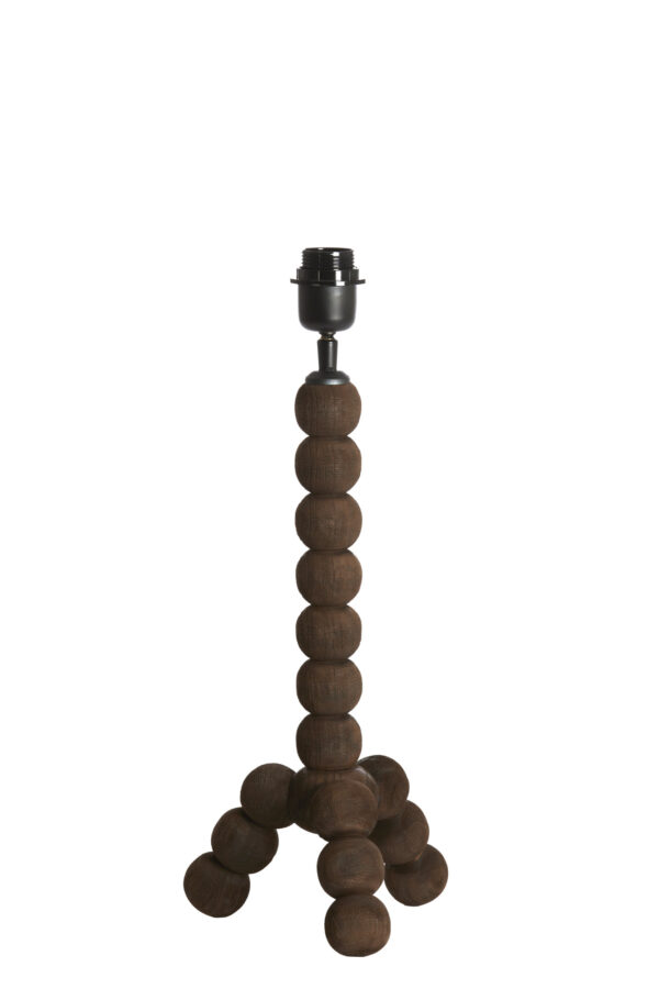 Donkerbruine tafellamp bollen hout Light & Living Veglio