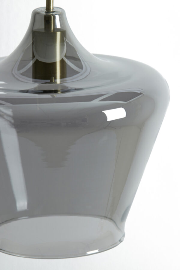 Retro zwarte hanglamp rookglas Light & Living Solly - Image 3