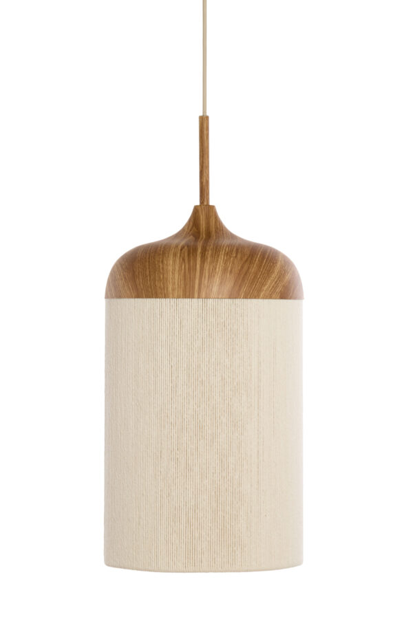 Bekervormige naturel/beige hanglamp katoendraad Light & Living Dania