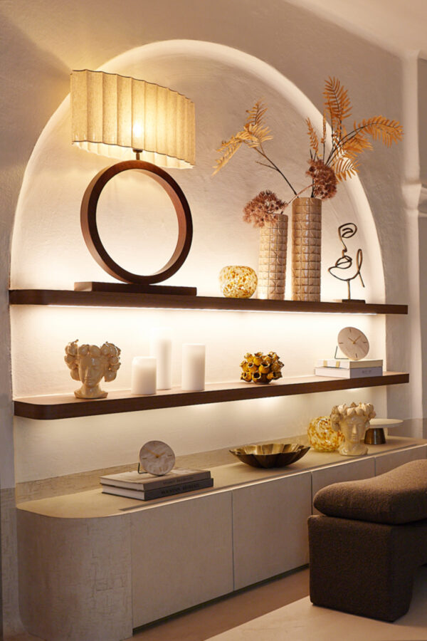 Ovale geplooide beige lampenkap Light & Living Disli - Image 4
