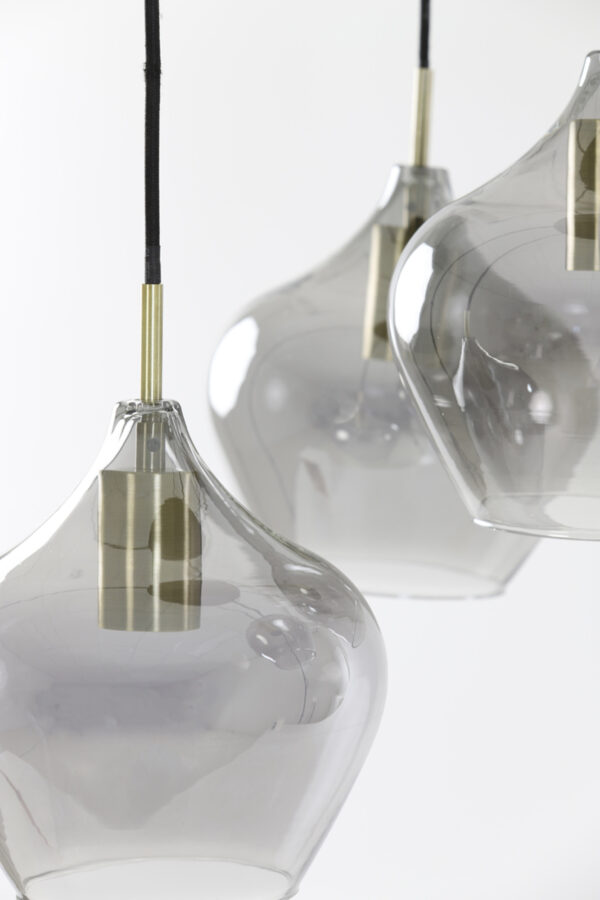 Retro glazen hanglamp vijf lichtpunten Light & Living Rakel - Image 5
