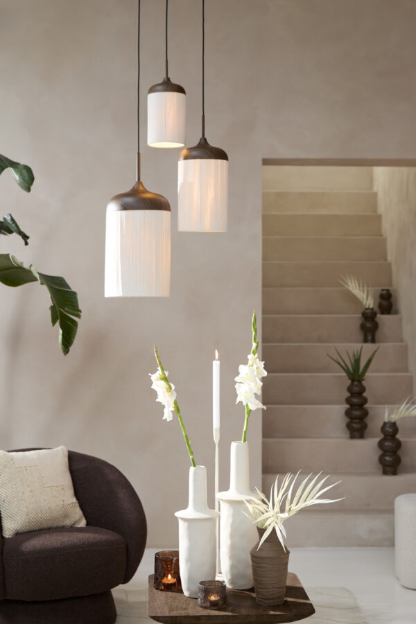 Bekervormige naturel/bruine katoendraad hanglamp Light & Living Dania - Image 4