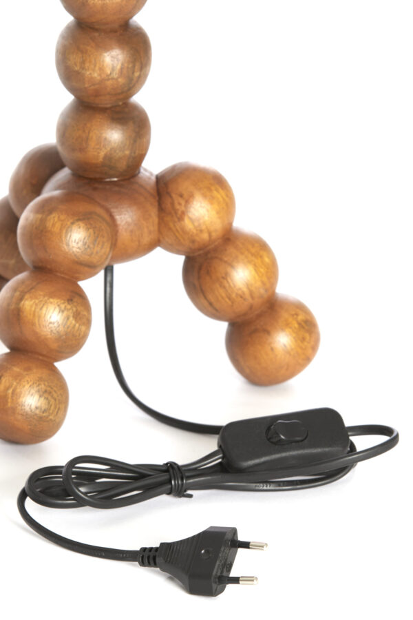 Lichtbruine houten bollen tafellamp Light & Living Veglio - Image 5