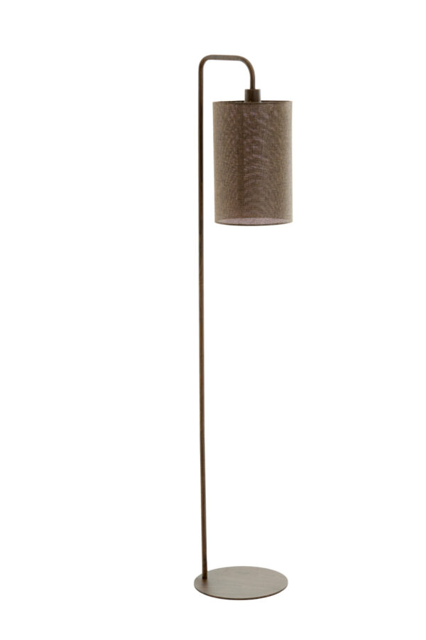 Bruine gebogen katoen/metalen vloerlamp Light & Living Donio - Image 3
