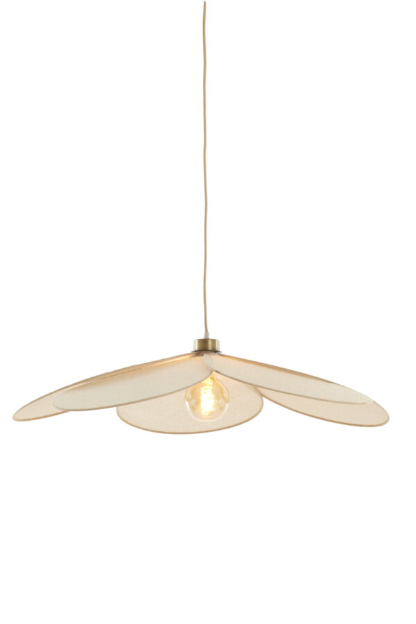 Beige hanglamp bloemvorm textiel Light & Living Fyano - Image 2