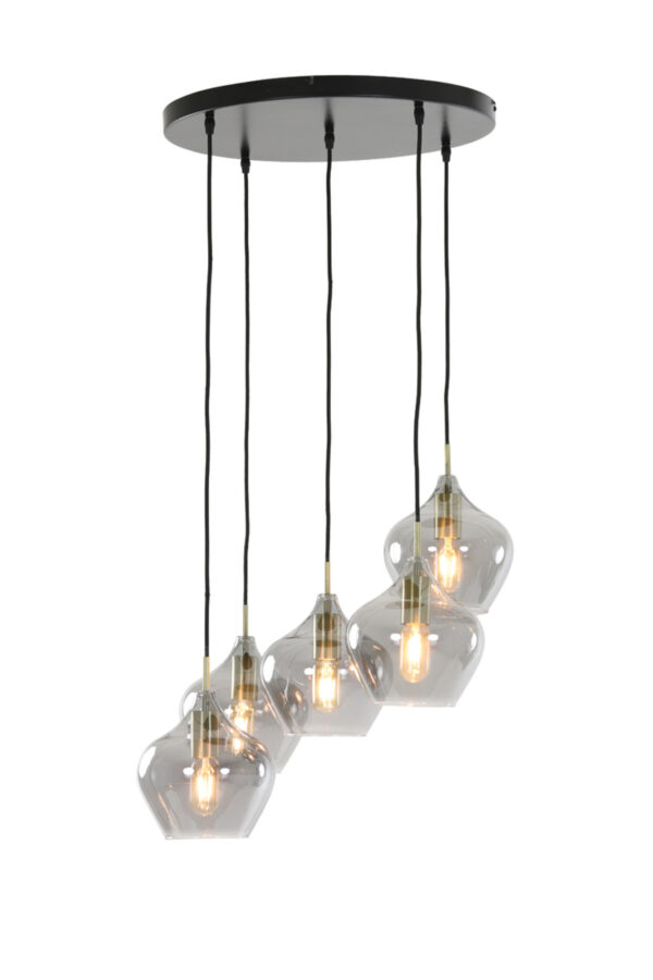 Retro glazen hanglamp vijf lichtpunten Light & Living Rakel - Image 2