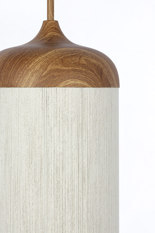 Naturel/beige bekervormige hanglamp katoendraad Light & Living Dania - Image 3