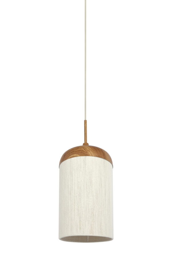 Naturel/beige bekervormige hanglamp katoendraad Light & Living Dania
