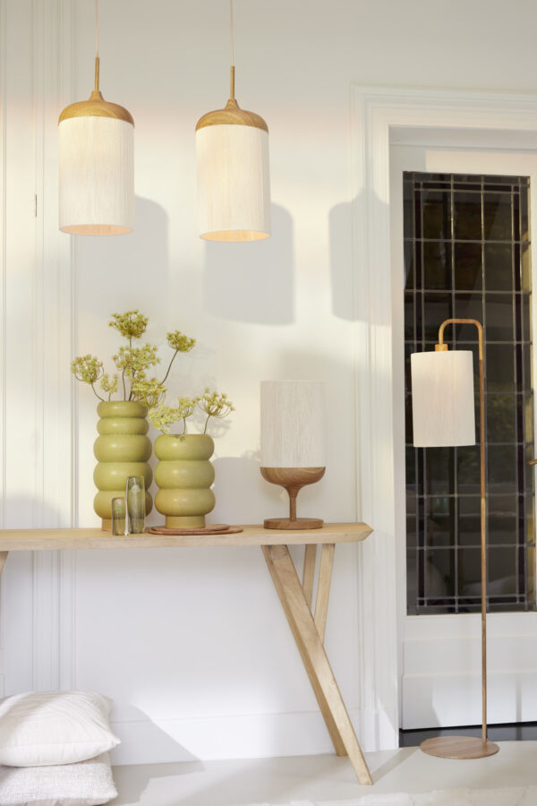 Bekervormige japandi tafellamp beige/naturel Light & Living Dania - Image 4