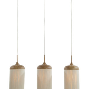 Alternative view of 3-licht hanglamp naturel/beige bekervorm Light & Living Dania
