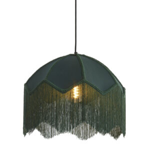 Alternative view of Groene vintage velvet hanglamp koepel Light & Living Malacia
