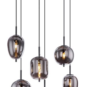 globo-hanglamp-blacky-zwart-glas-groteeettafellamp-e14-15345-6l-1