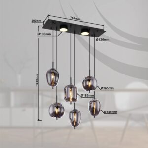 globo-hanglamp-blacky-zwart-glas-groteeettafellamp-e14-15345-6l-1