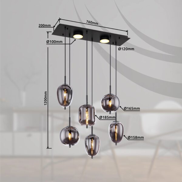globo-hanglamp-blacky-zwart-glas-groteeettafellamp-e14-15345-6l-1
