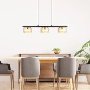 globo-hanglamp-higgins-zwart-glas-groteeettafellamp-led-16055-3hg-1