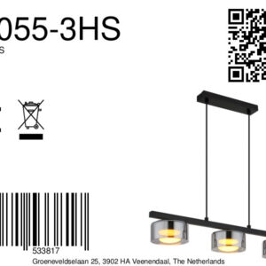 globo-hanglamp-higgins-zwart-glas-groteeettafellamp-led-16055-3hs-8a