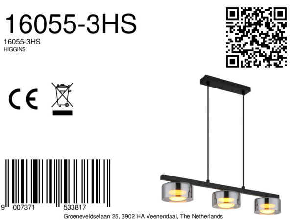 globo-hanglamp-higgins-zwart-glas-groteeettafellamp-led-16055-3hs-8a