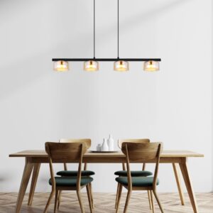 globo-hanglamp-higgins-zwart-glas-groteeettafellamp-led-16055-4hg-1