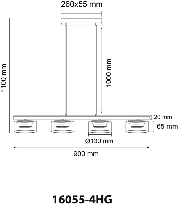 globo-hanglamp-higgins-zwart-glas-groteeettafellamp-led-16055-4hg-1