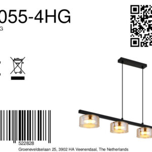 globo-hanglamp-higgins-zwart-glas-groteeettafellamp-led-16055-4hg-8a