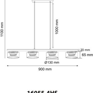 globo-hanglamp-higgins-zwart-glas-groteeettafellamp-led-16055-4hs-1