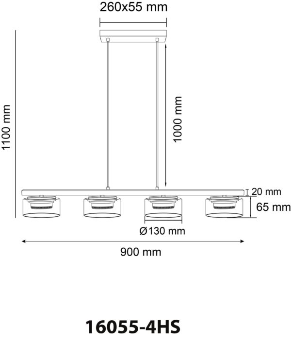 globo-hanglamp-higgins-zwart-glas-groteeettafellamp-led-16055-4hs-1