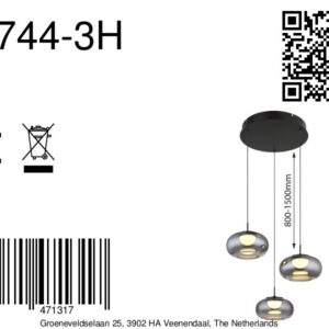 globo-hanglamp-quintara-zwart-glas-ø49cm-led-15744-3h-8a