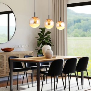 globo-hanglamp-severin-amberkleurig-glas-groteeettafellamp-led-16057-3h-1