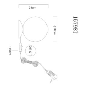 globo-tafellamp-lacy-zwart-glas-ø18cm-led-15798t-1