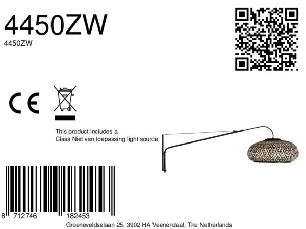 steinhauer-wandlamp-elegantclassy-zwart-bamboemetaal-e27-4450zw-8a