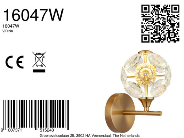 wandlampmetgoudenframeenkristalbolvirina-8a