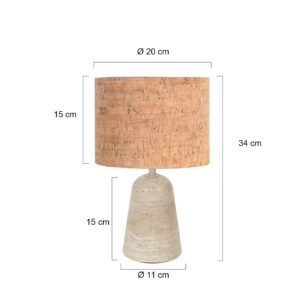 annelighting-tafellamp-travino-crèmenaturel-steentextiel-ø20cm-e27-4557cr-7