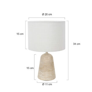 annelighting-tafellamp-travino-crèmewit-steentextiel-ø20cm-e27-4558cr-7